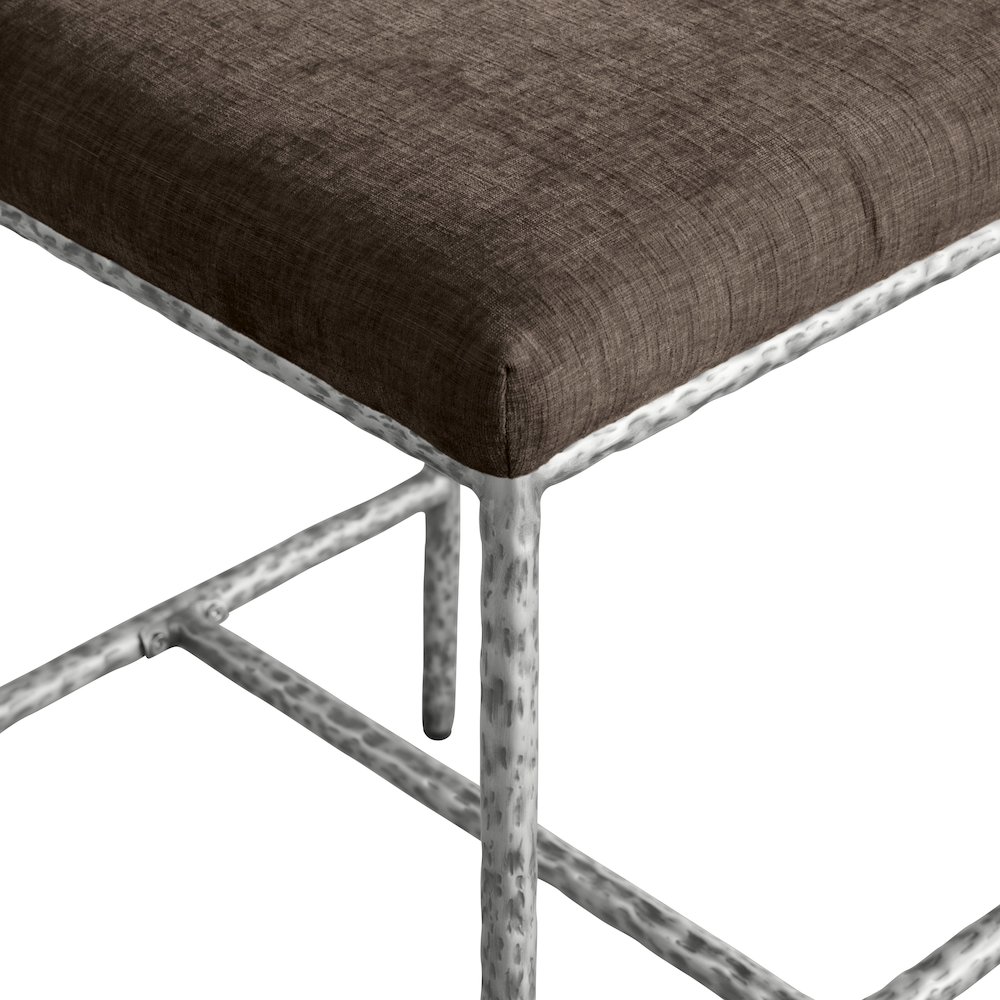 Reeves Brown Chenille Fabric Upholstered Counter Stool, Set of 2. Picture 6