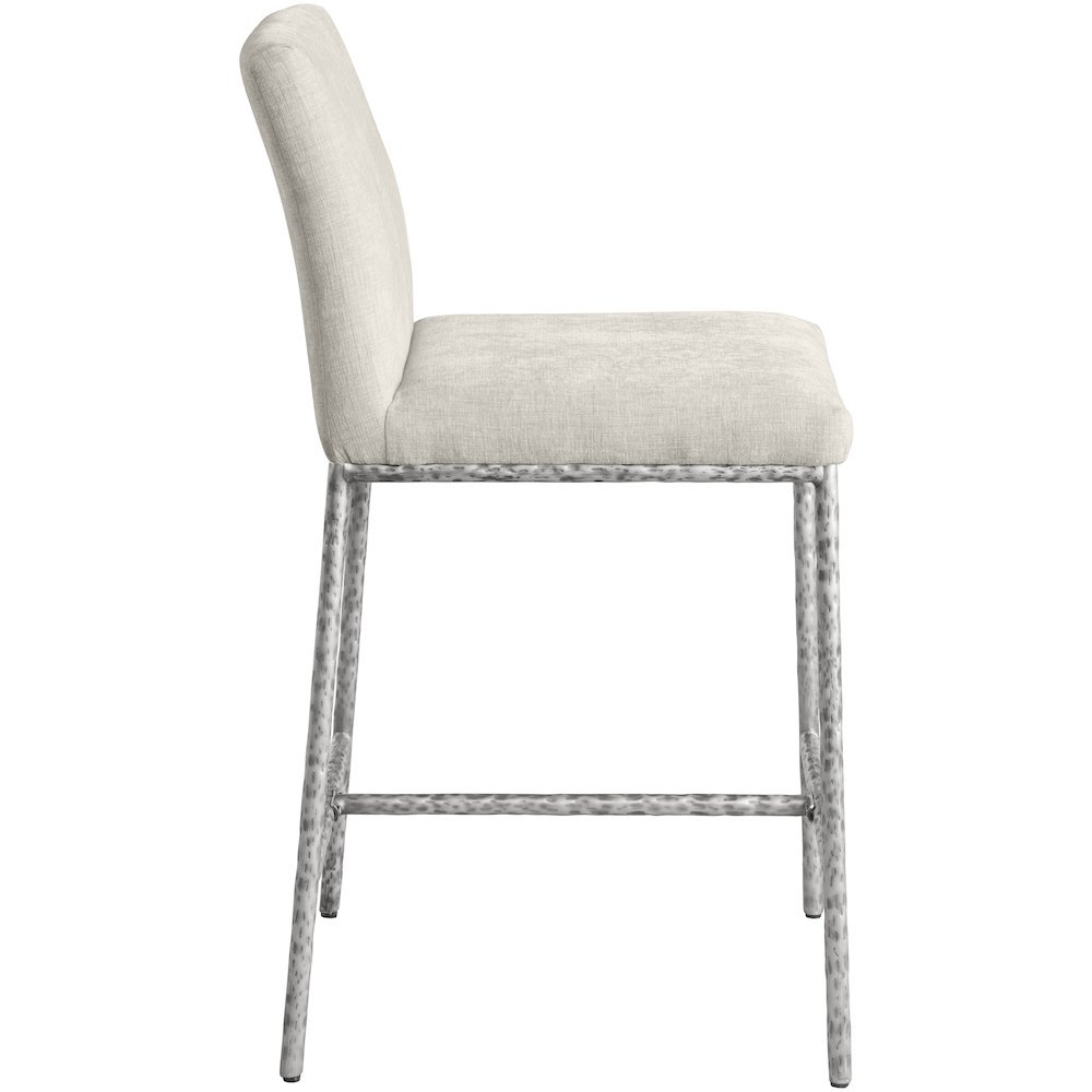 Reeves Cream Chenille Fabric Upholstered Counter Stool, Set of 2. Picture 3