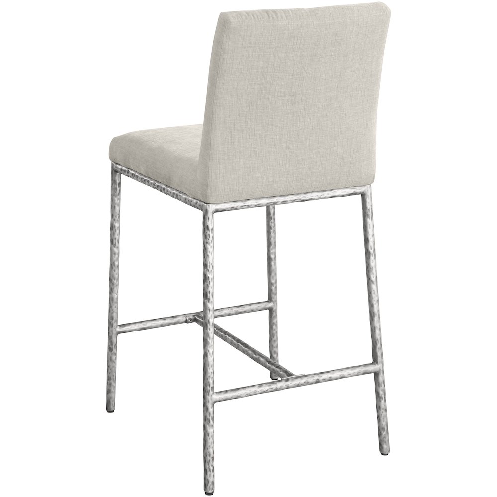 Reeves Cream Chenille Fabric Upholstered Counter Stool, Set of 2. Picture 5