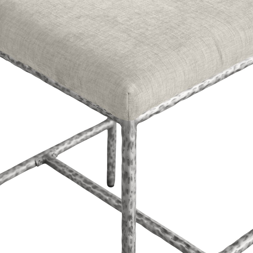 Reeves Cream Chenille Fabric Upholstered Counter Stool, Set of 2. Picture 6