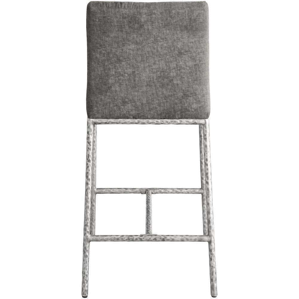 Reeves Grey Chenille Fabric Upholstered Counter Stool, Set of 2. Picture 4