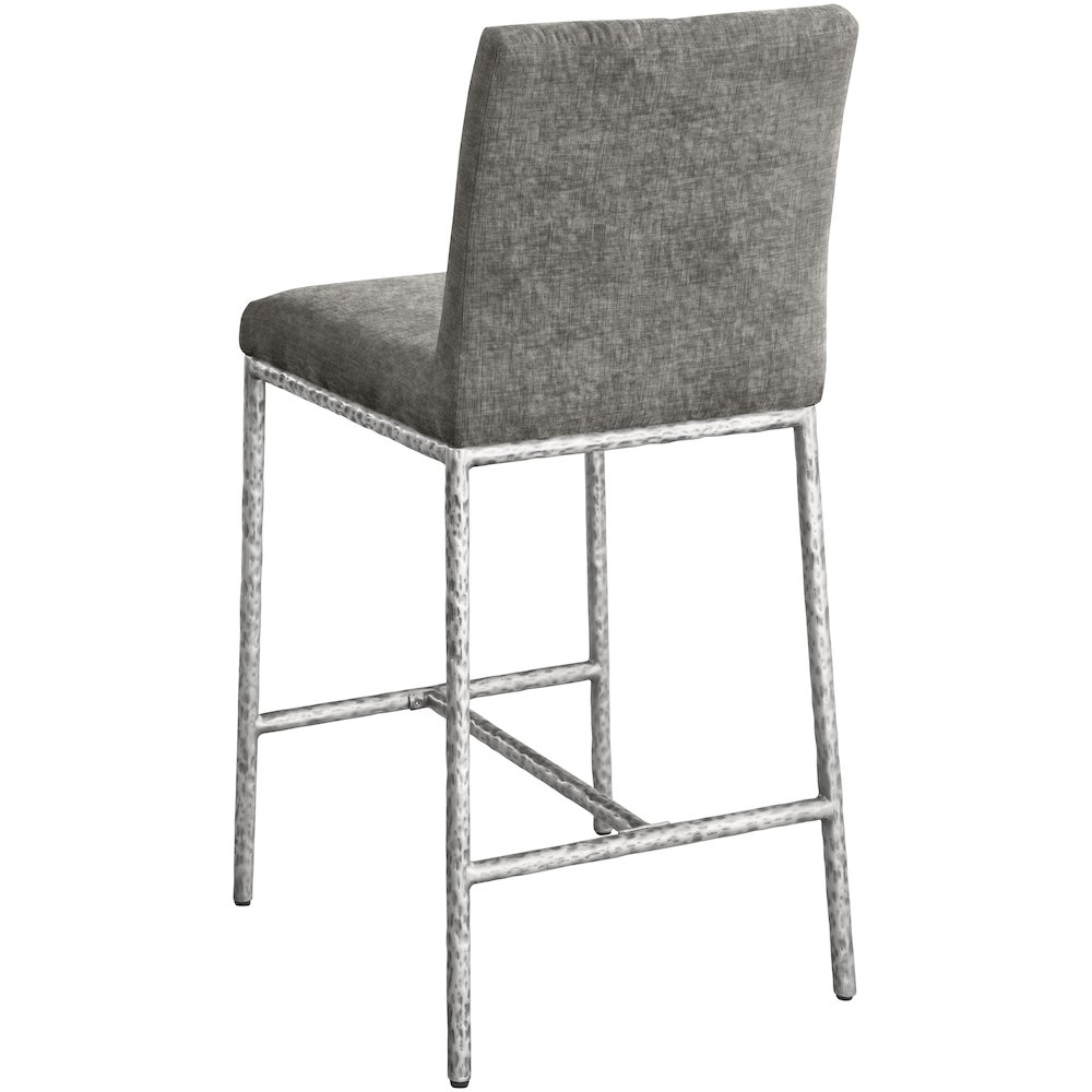 Reeves Grey Chenille Fabric Upholstered Counter Stool, Set of 2. Picture 5