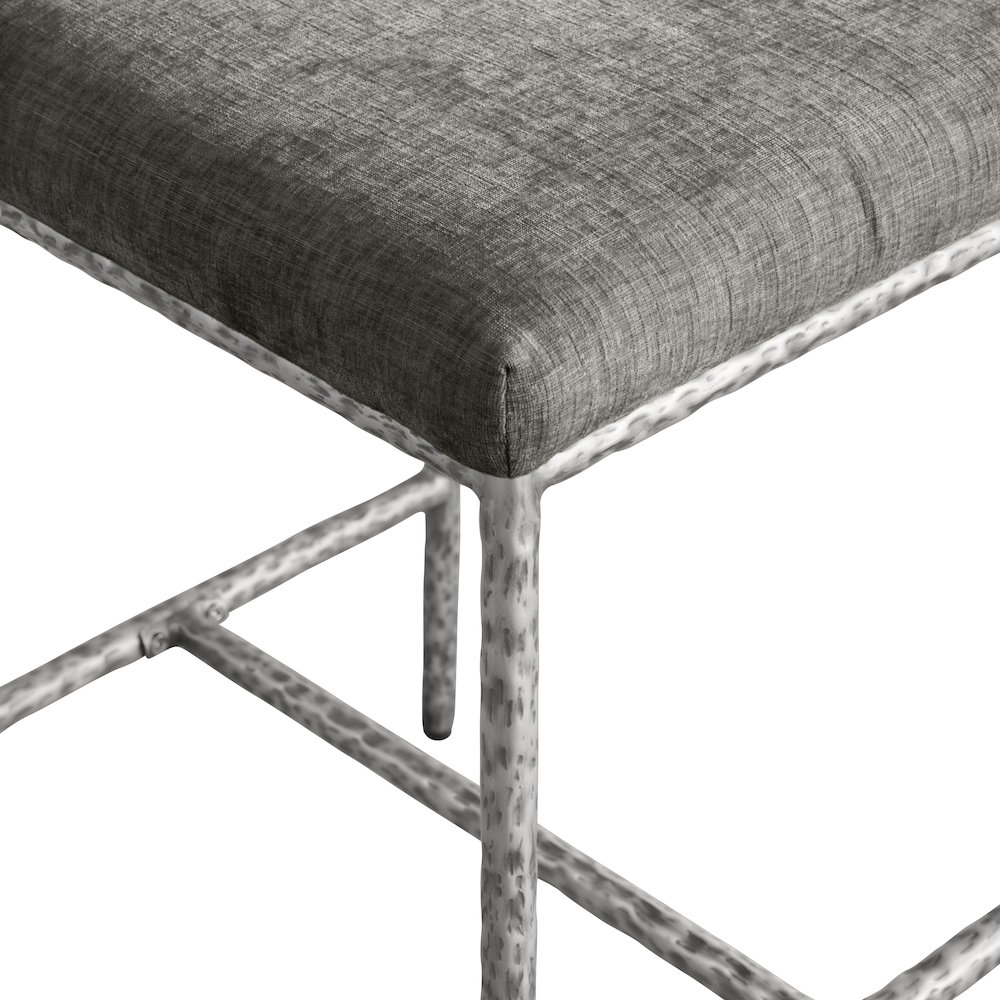 Reeves Grey Chenille Fabric Upholstered Counter Stool, Set of 2. Picture 6
