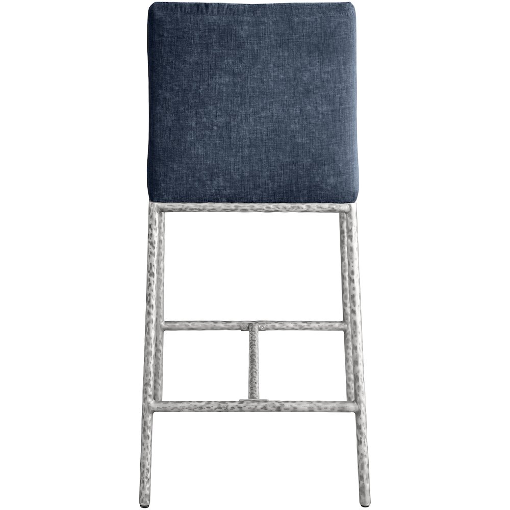 Reeves Navy Chenille Fabric Upholstered Counter Stool, Set of 2. Picture 4