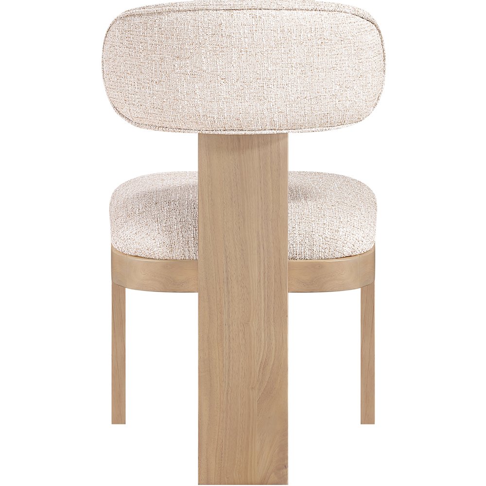 Timbra Beige Linen Textured Fabric Upholstered Dining Chair, Set of 2. Picture 7