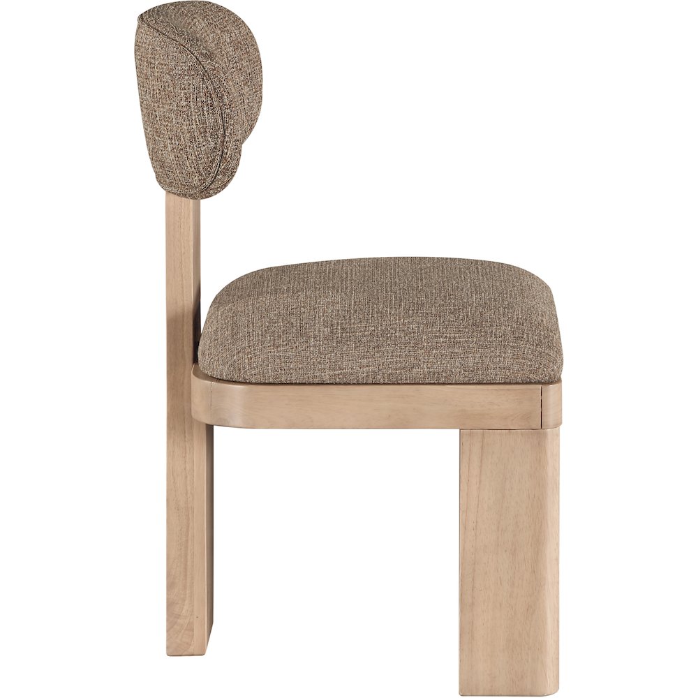 Timbra Natural Linen Textured Fabric Upholstered Dining Chair, Set of 2. Picture 3