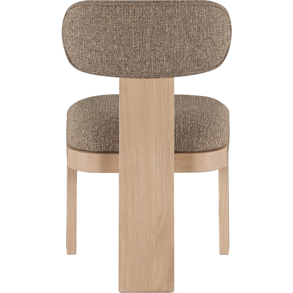 Timbra Natural Linen Textured Fabric Upholstered Dining Chair, Set of 2. Picture 4