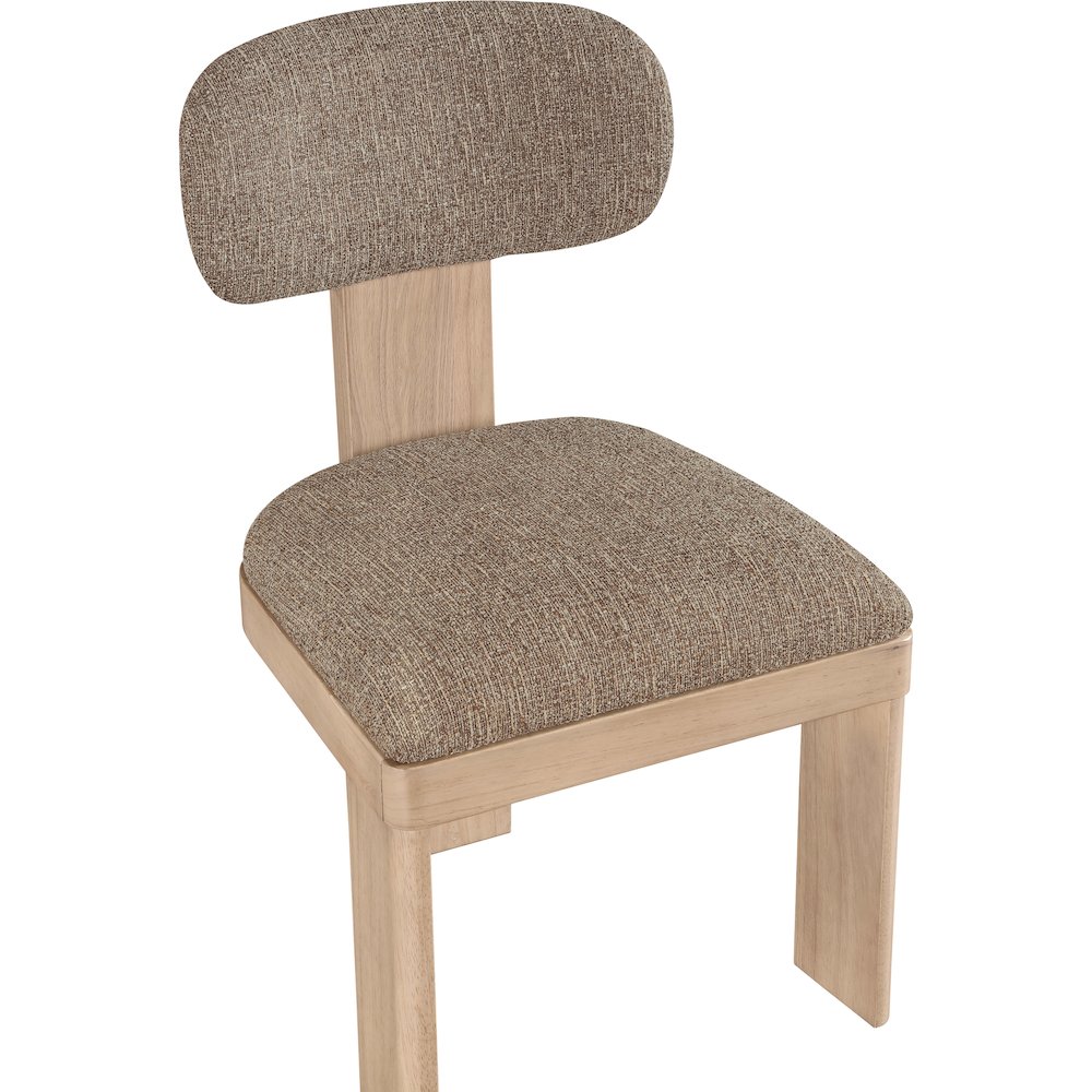Timbra Natural Linen Textured Fabric Upholstered Dining Chair, Set of 2. Picture 5