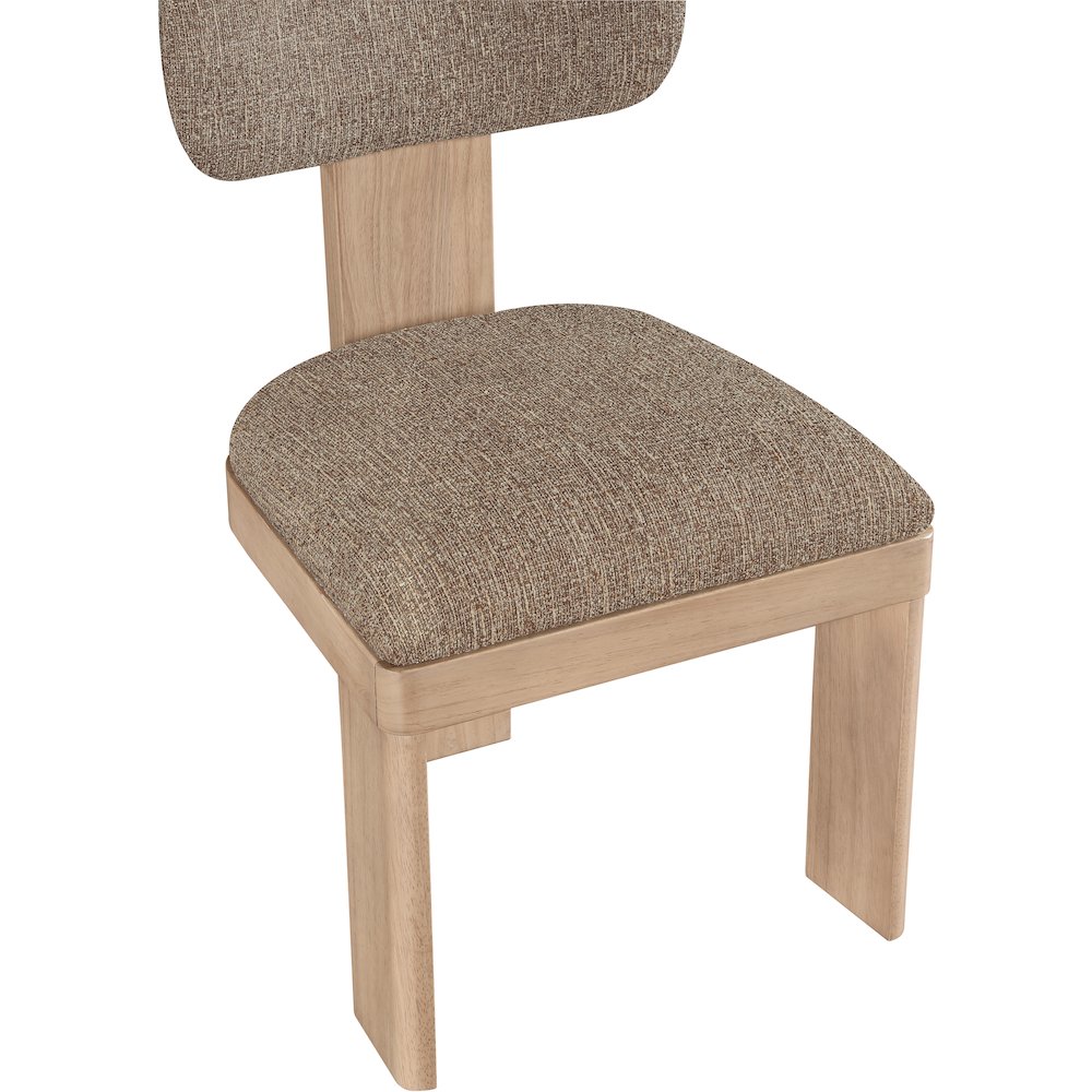 Timbra Natural Linen Textured Fabric Upholstered Dining Chair, Set of 2. Picture 6