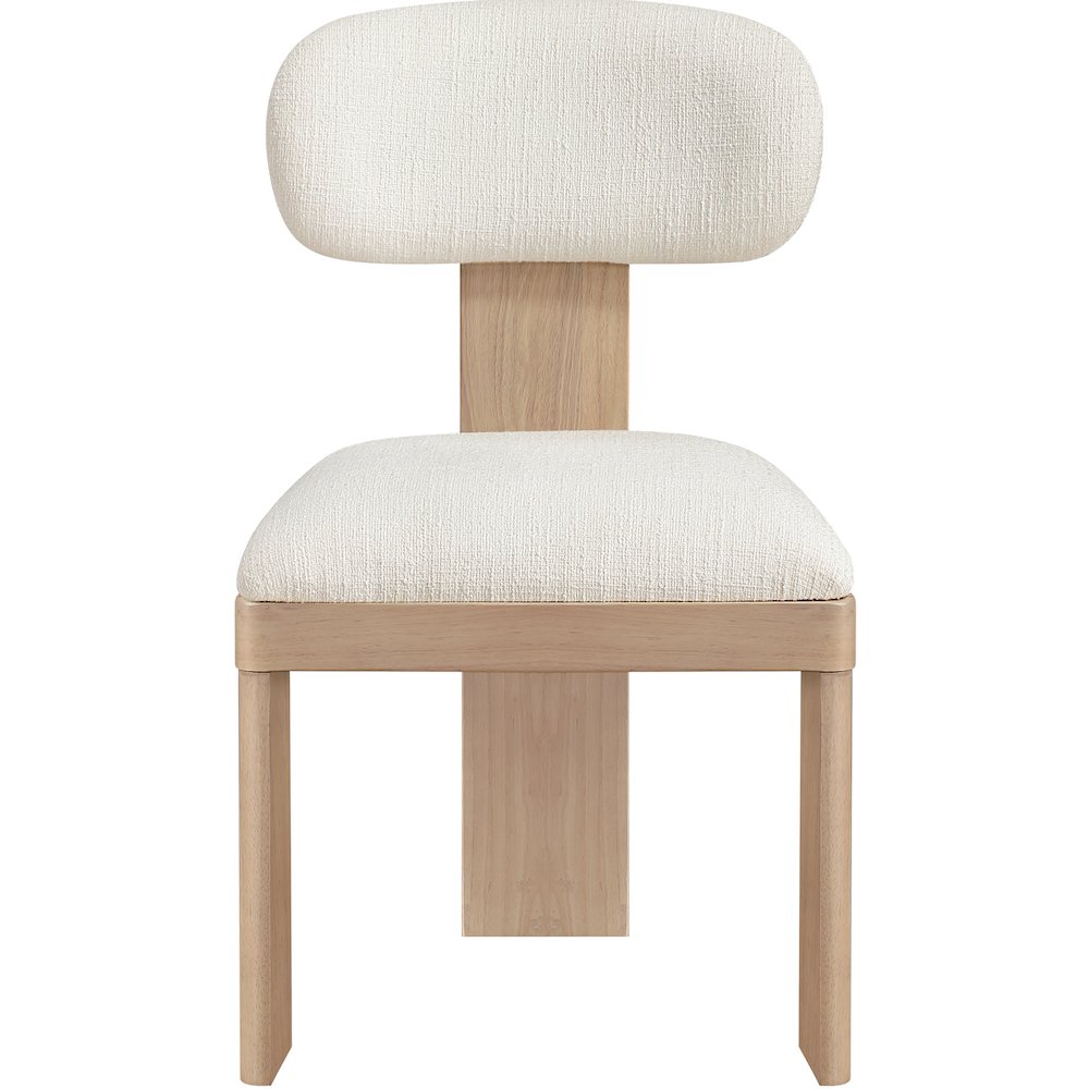 Timbra Natural Linen Textured Fabric Upholstered Dining Chair, Set of 2. Picture 7