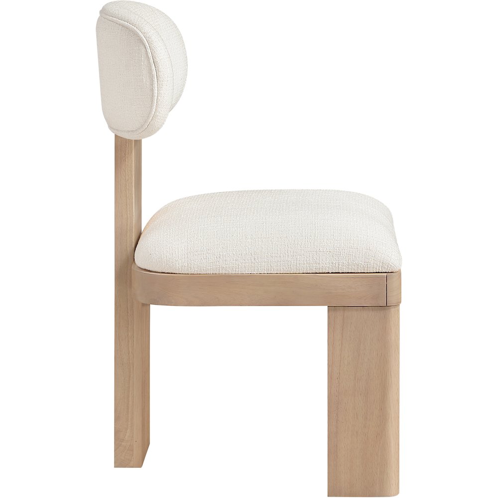 Timbra Natural Linen Textured Fabric Upholstered Dining Chair, Set of 2. Picture 3