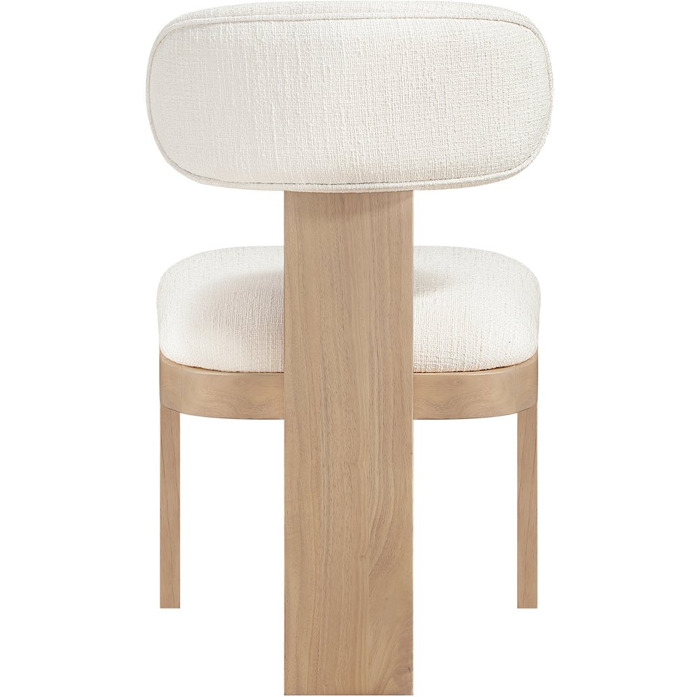 Timbra Natural Linen Textured Fabric Upholstered Dining Chair, Set of 2. Picture 4