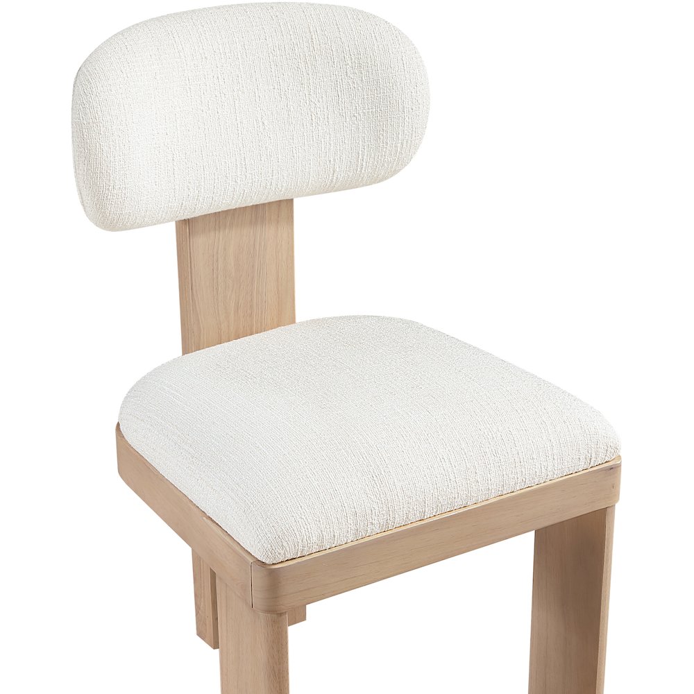 Timbra Natural Linen Textured Fabric Upholstered Dining Chair, Set of 2. Picture 5