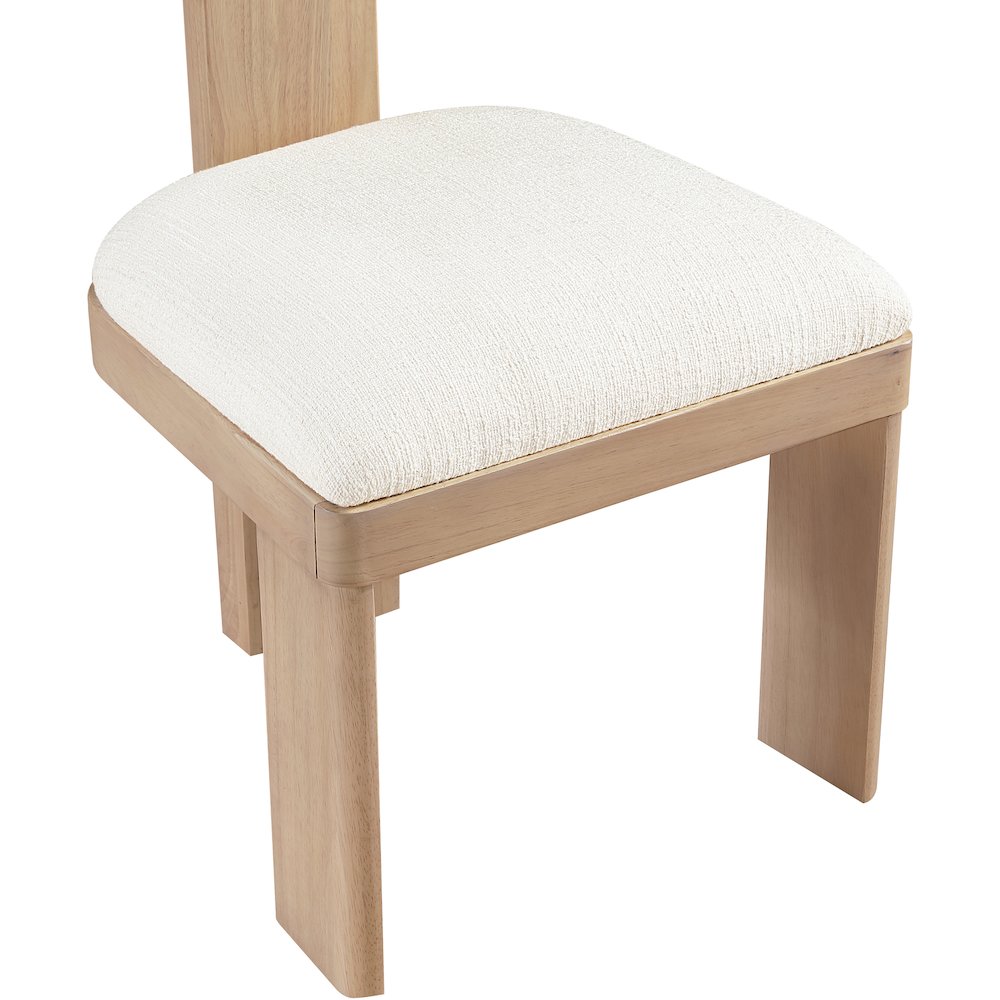 Timbra Natural Linen Textured Fabric Upholstered Dining Chair, Set of 2. Picture 6