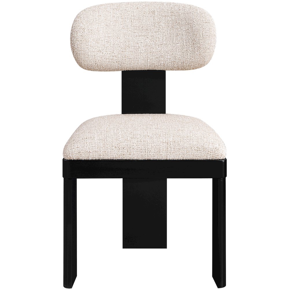 Timbra Black Linen Textured Fabric Upholstered Dining Chair, Set of 2. Picture 7