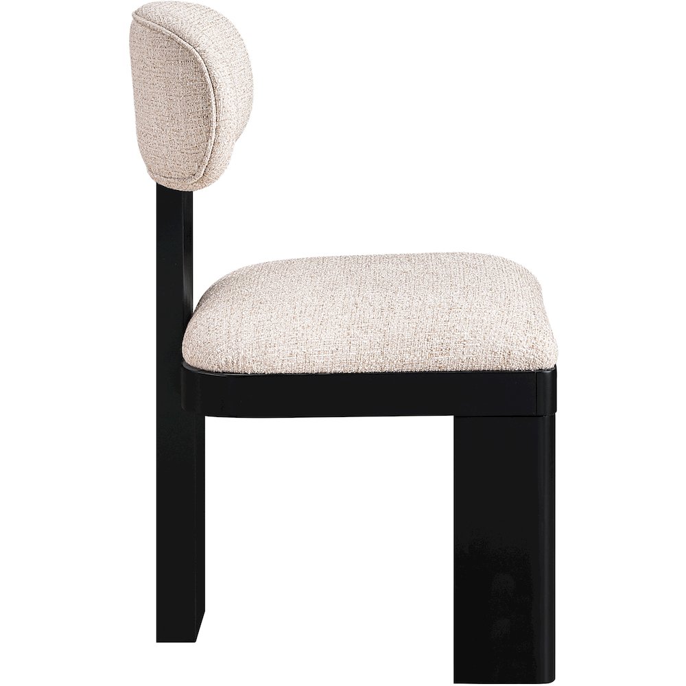 Timbra Black Linen Textured Fabric Upholstered Dining Chair, Set of 2. Picture 3