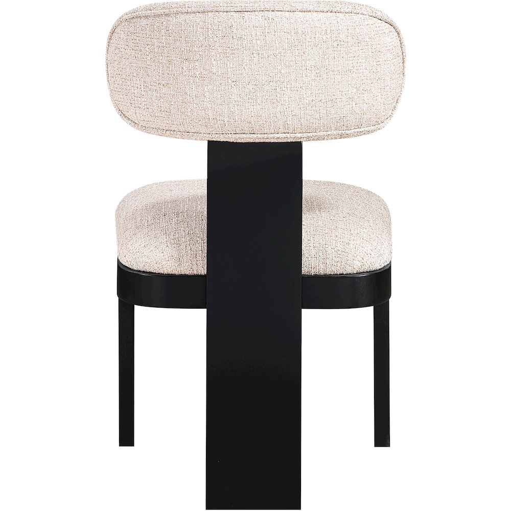 Timbra Black Linen Textured Fabric Upholstered Dining Chair, Set of 2. Picture 4