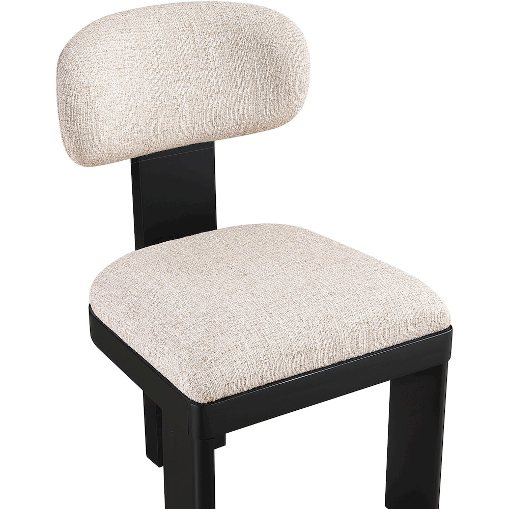 Timbra Black Linen Textured Fabric Upholstered Dining Chair, Set of 2. Picture 5