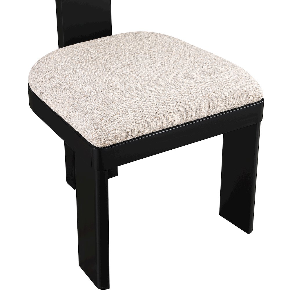 Timbra Black Linen Textured Fabric Upholstered Dining Chair, Set of 2. Picture 6