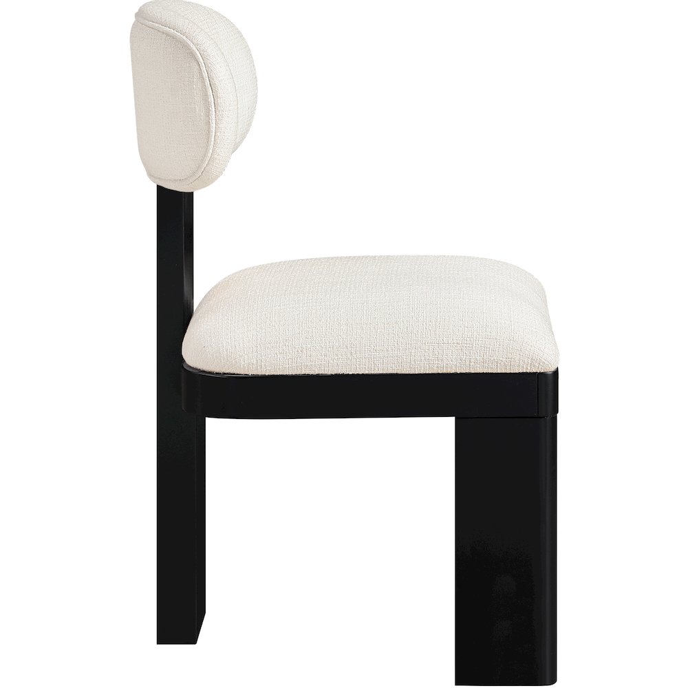 Timbra Black Linen Textured Fabric Upholstered Dining Chair, Set of 2. Picture 3