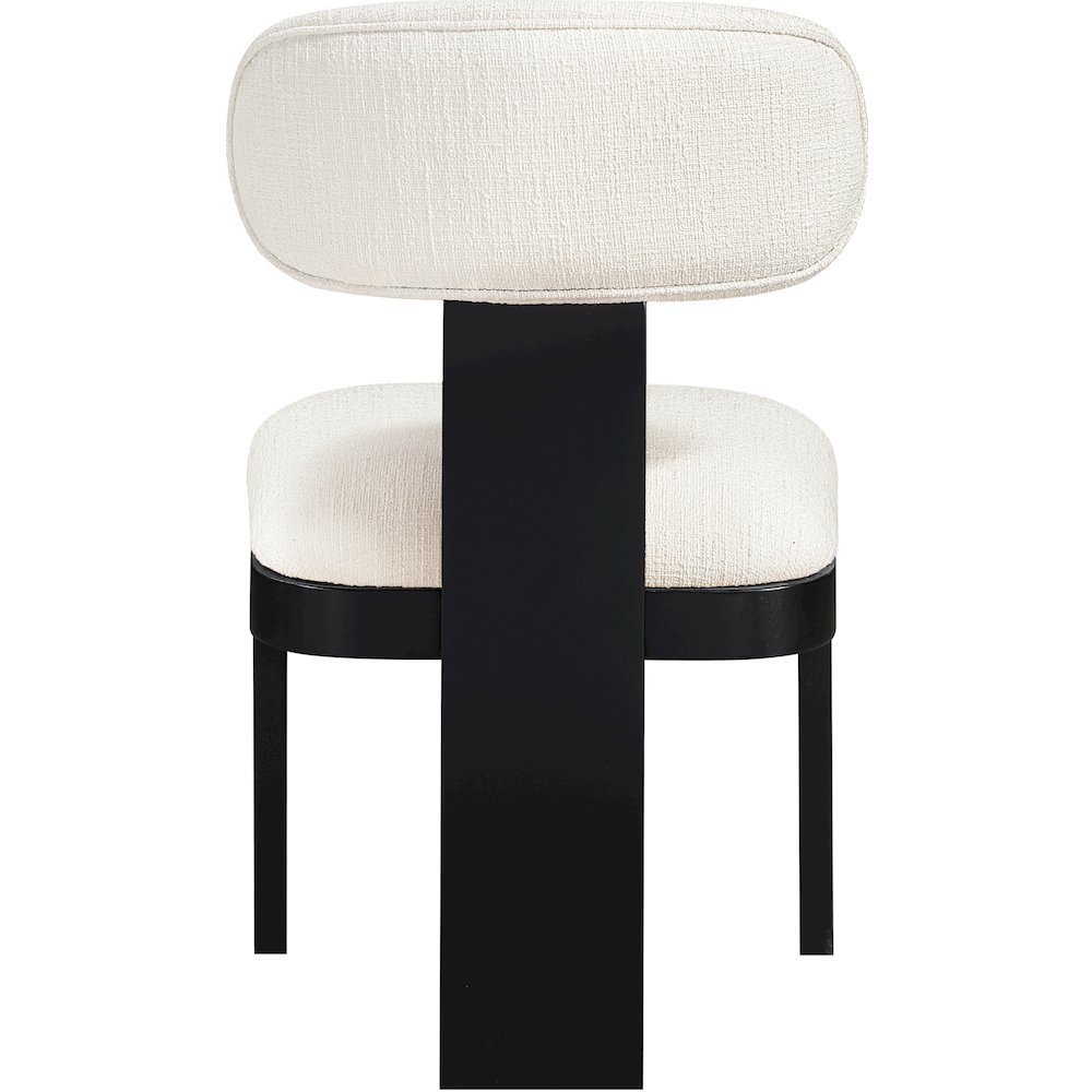 Timbra Black Linen Textured Fabric Upholstered Dining Chair, Set of 2. Picture 4