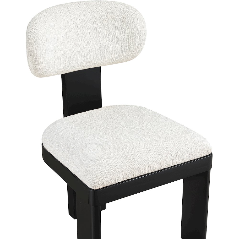 Timbra Black Linen Textured Fabric Upholstered Dining Chair, Set of 2. Picture 5