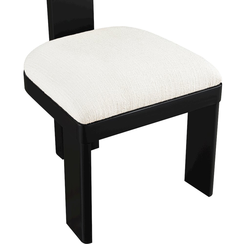 Timbra Black Linen Textured Fabric Upholstered Dining Chair, Set of 2. Picture 6