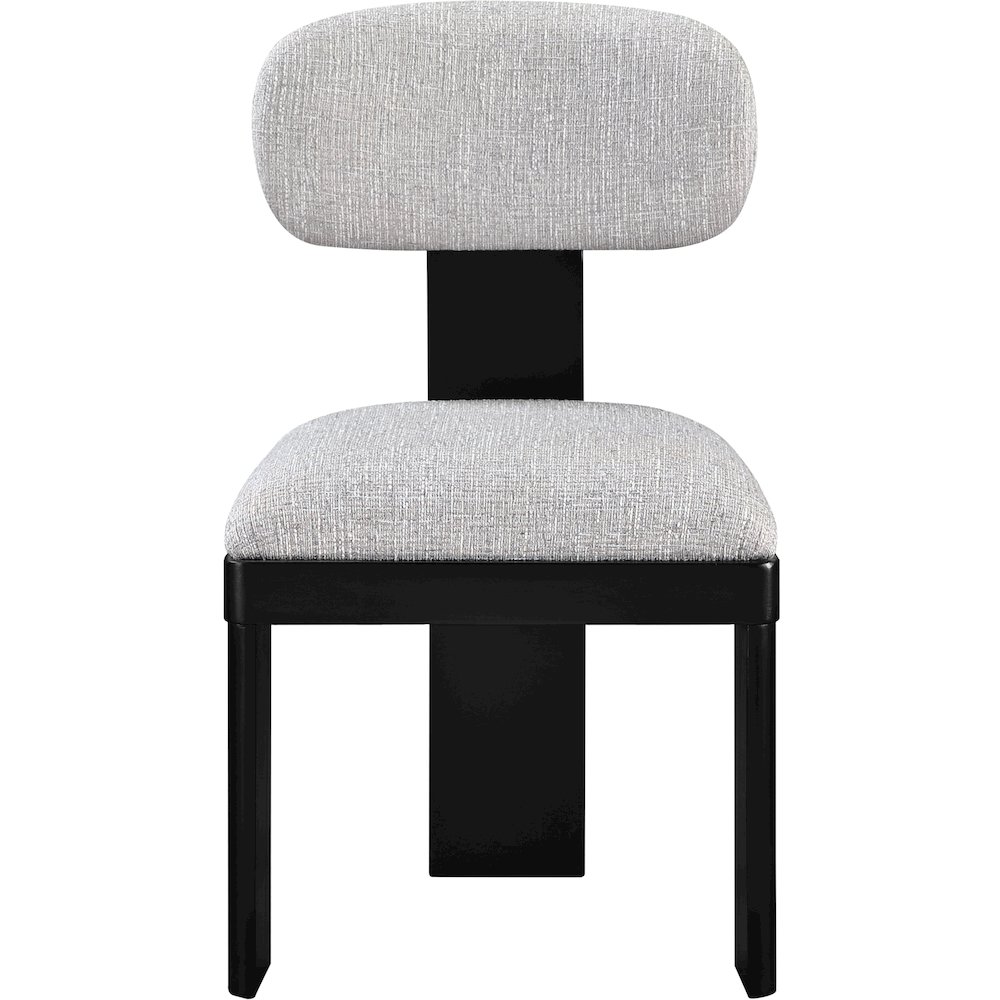 Timbra Black Linen Textured Fabric Upholstered Dining Chair, Set of 2. Picture 7