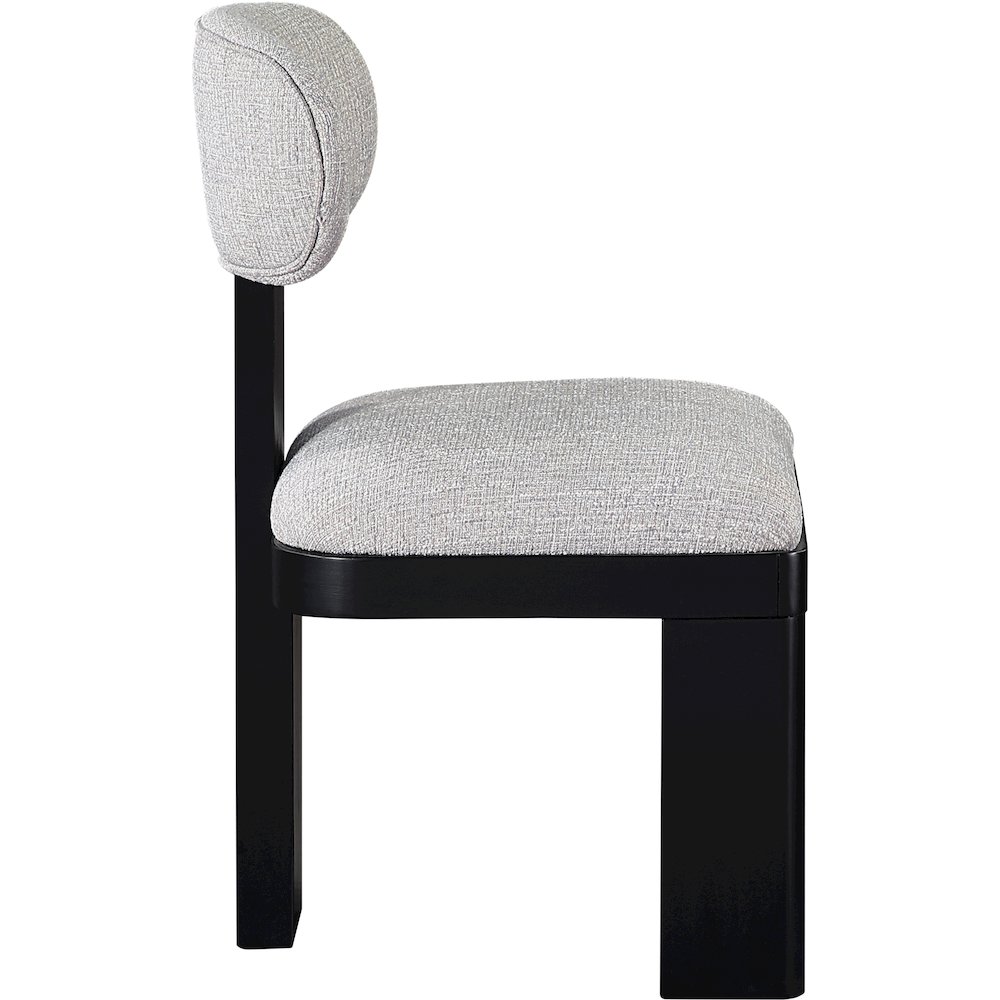 Timbra Black Linen Textured Fabric Upholstered Dining Chair, Set of 2. Picture 3