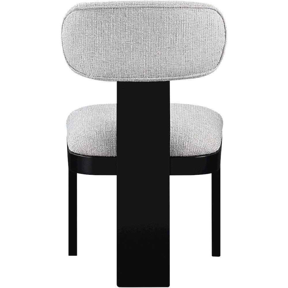 Timbra Black Linen Textured Fabric Upholstered Dining Chair, Set of 2. Picture 4