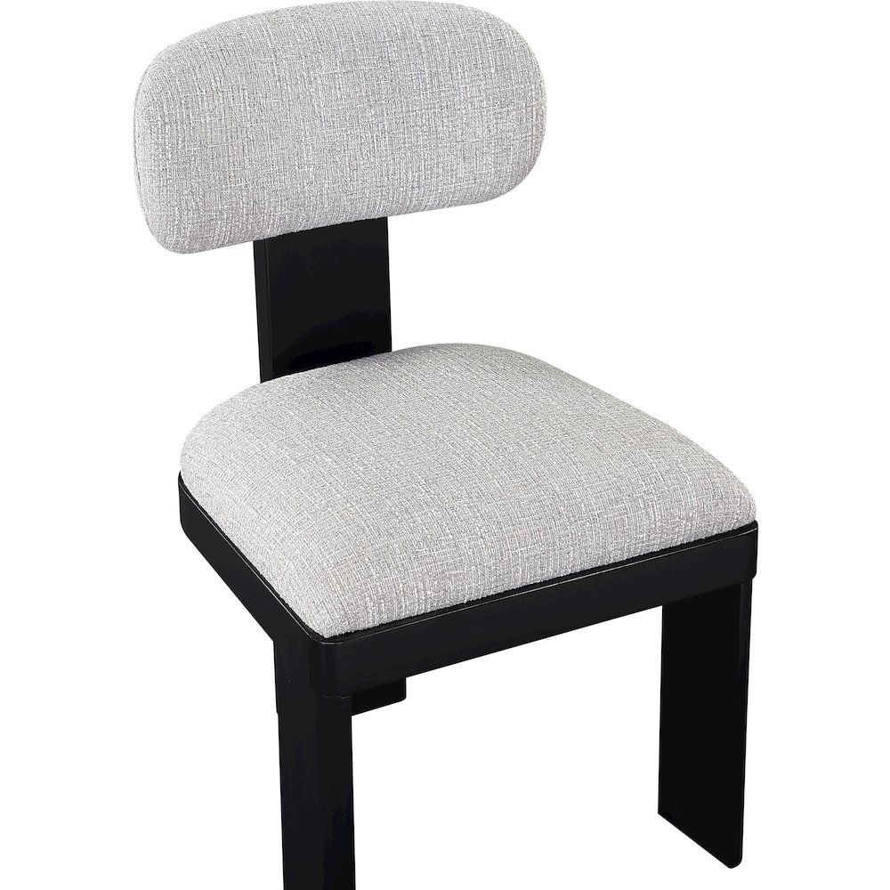 Timbra Black Linen Textured Fabric Upholstered Dining Chair, Set of 2. Picture 5