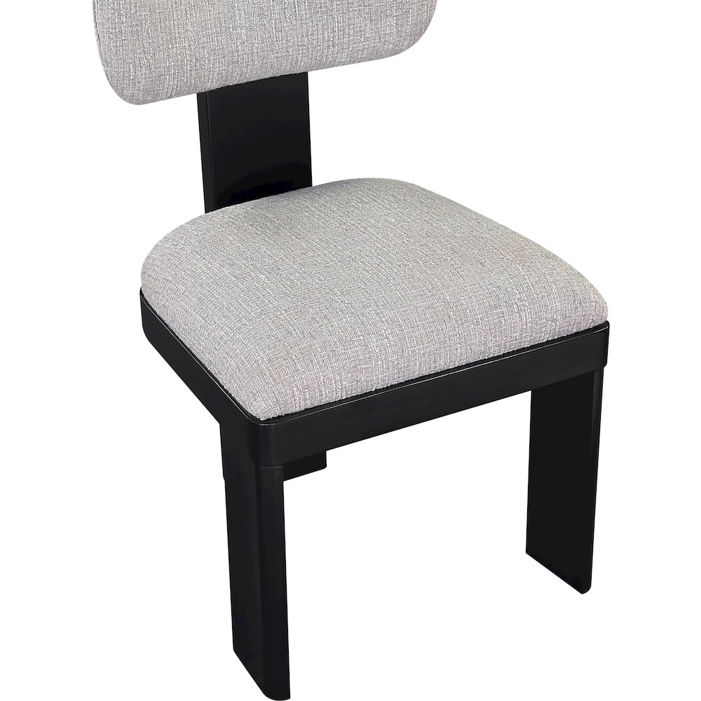Timbra Black Linen Textured Fabric Upholstered Dining Chair, Set of 2. Picture 6