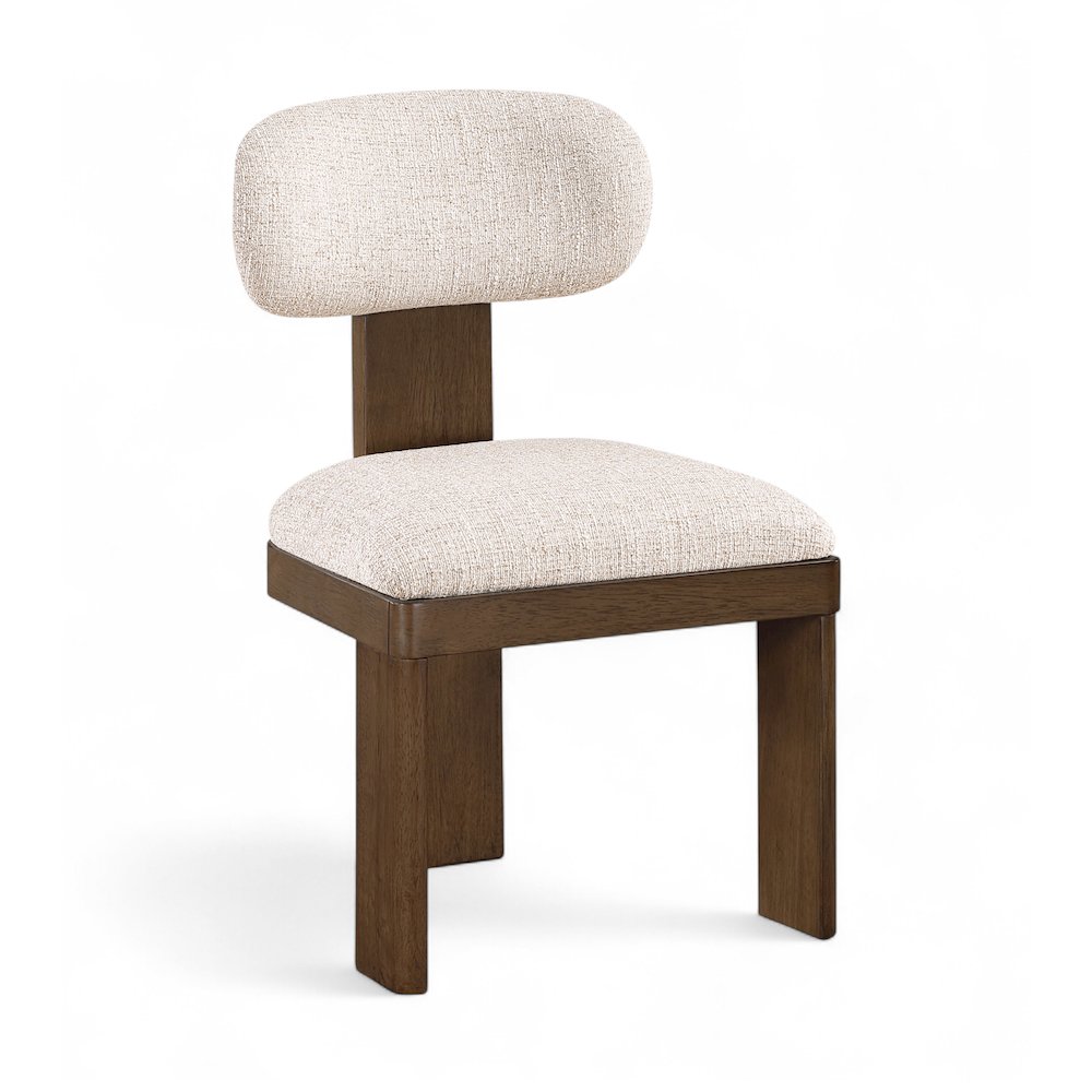 Timbra Brown Linen Textured Fabric Upholstered Dining Chair, Set of 2. Picture 2