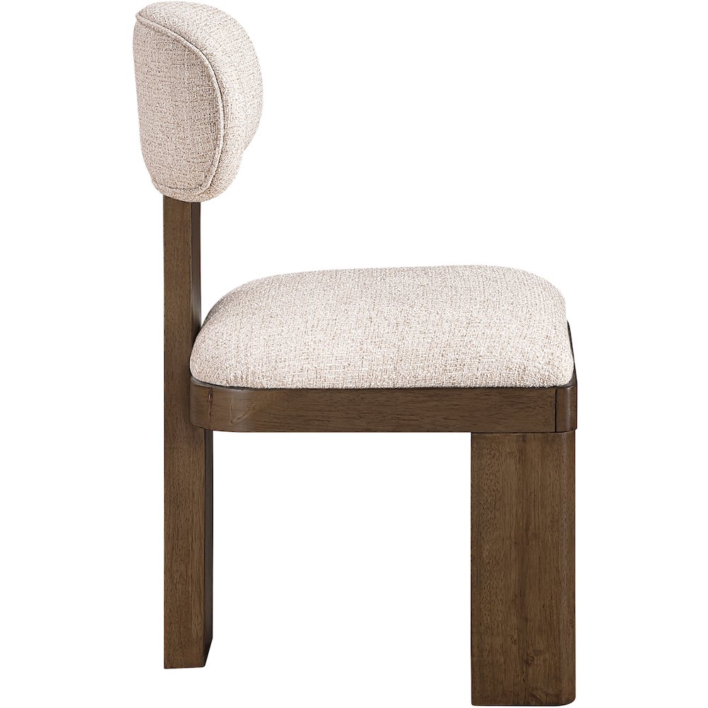 Timbra Brown Linen Textured Fabric Upholstered Dining Chair, Set of 2. Picture 3