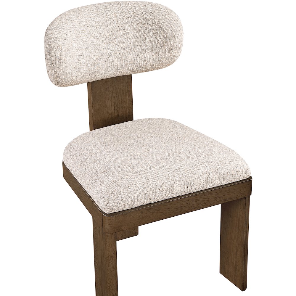 Timbra Brown Linen Textured Fabric Upholstered Dining Chair, Set of 2. Picture 5