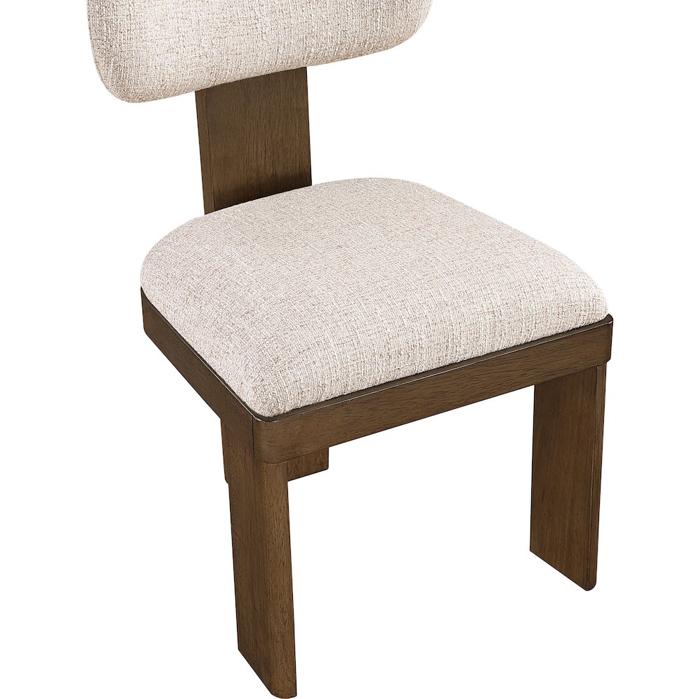 Timbra Brown Linen Textured Fabric Upholstered Dining Chair, Set of 2. Picture 6