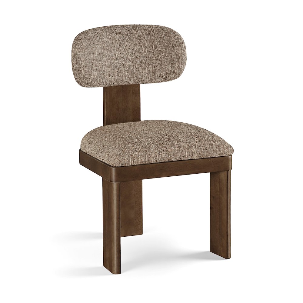 Timbra Brown Linen Textured Fabric Upholstered Dining Chair, Set of 2. Picture 2