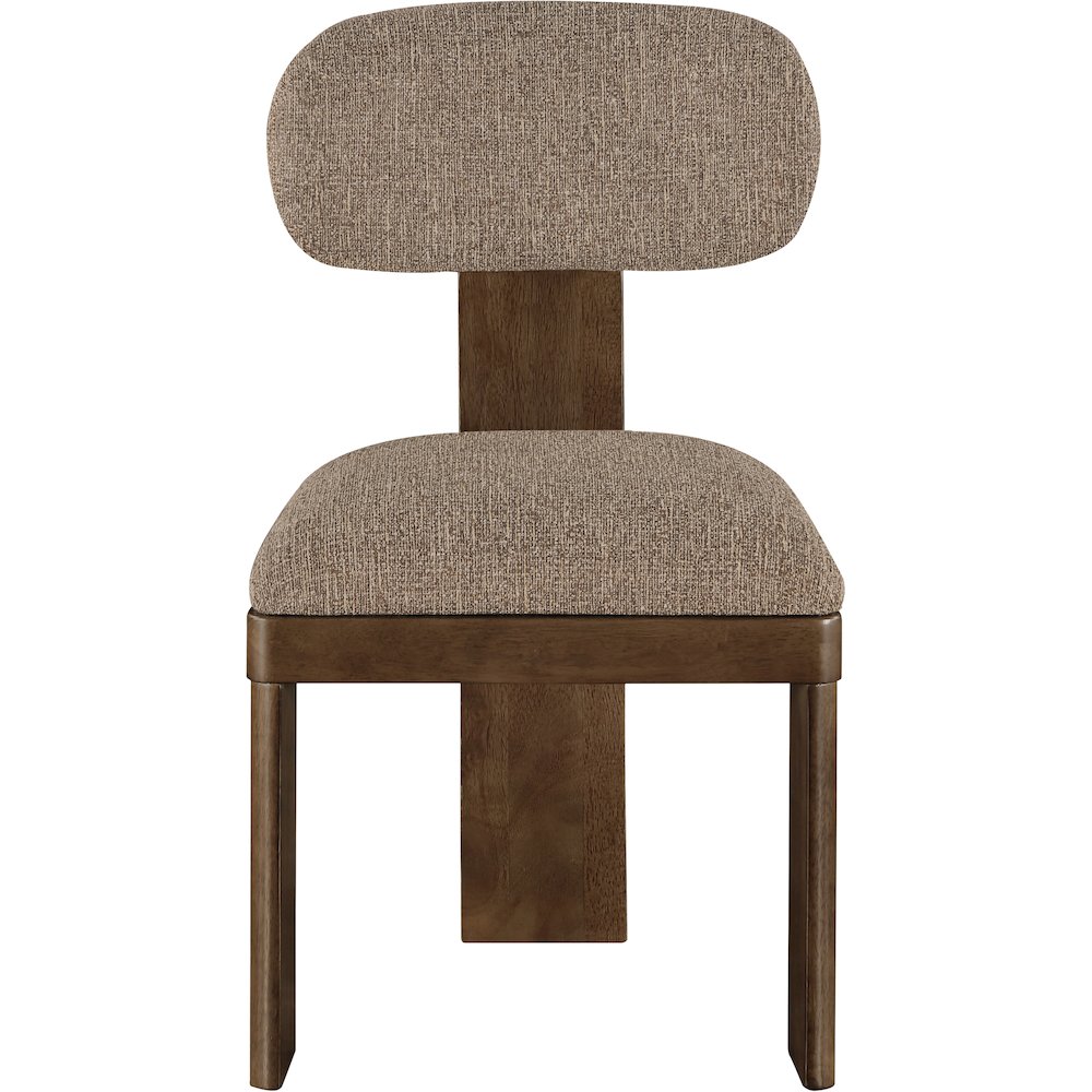 Timbra Brown Linen Textured Fabric Upholstered Dining Chair, Set of 2. Picture 7