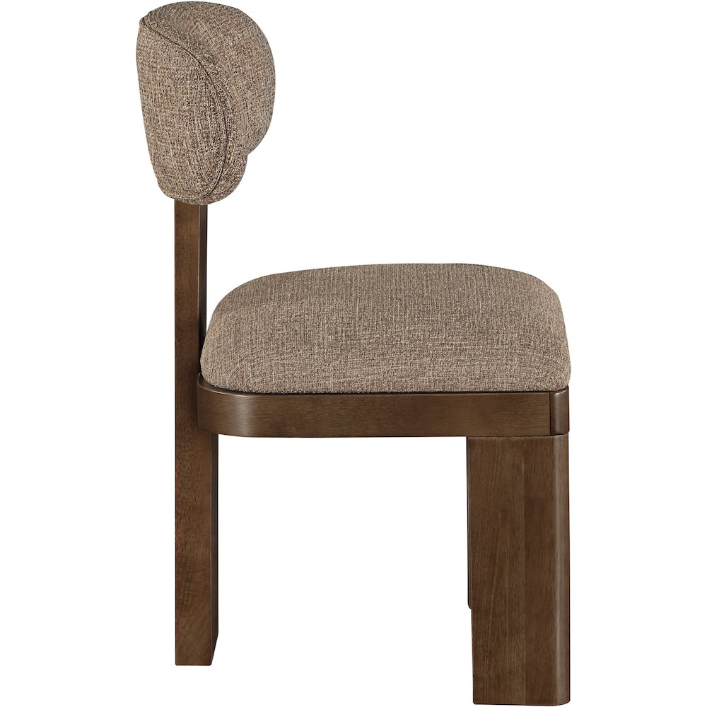 Timbra Brown Linen Textured Fabric Upholstered Dining Chair, Set of 2. Picture 3