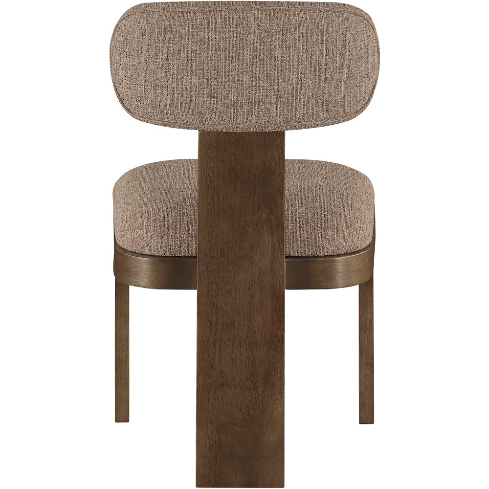 Timbra Brown Linen Textured Fabric Upholstered Dining Chair, Set of 2. Picture 4
