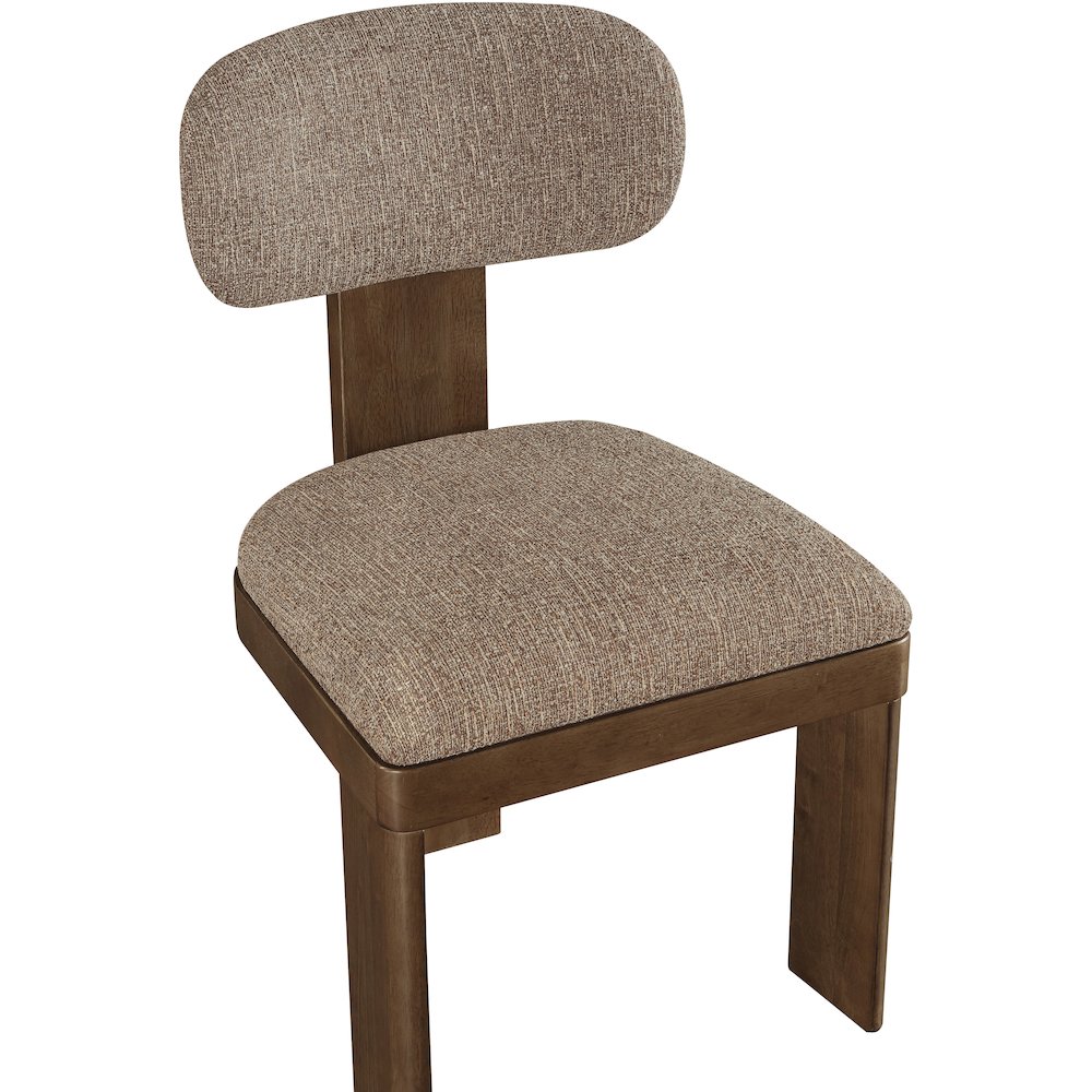 Timbra Brown Linen Textured Fabric Upholstered Dining Chair, Set of 2. Picture 5
