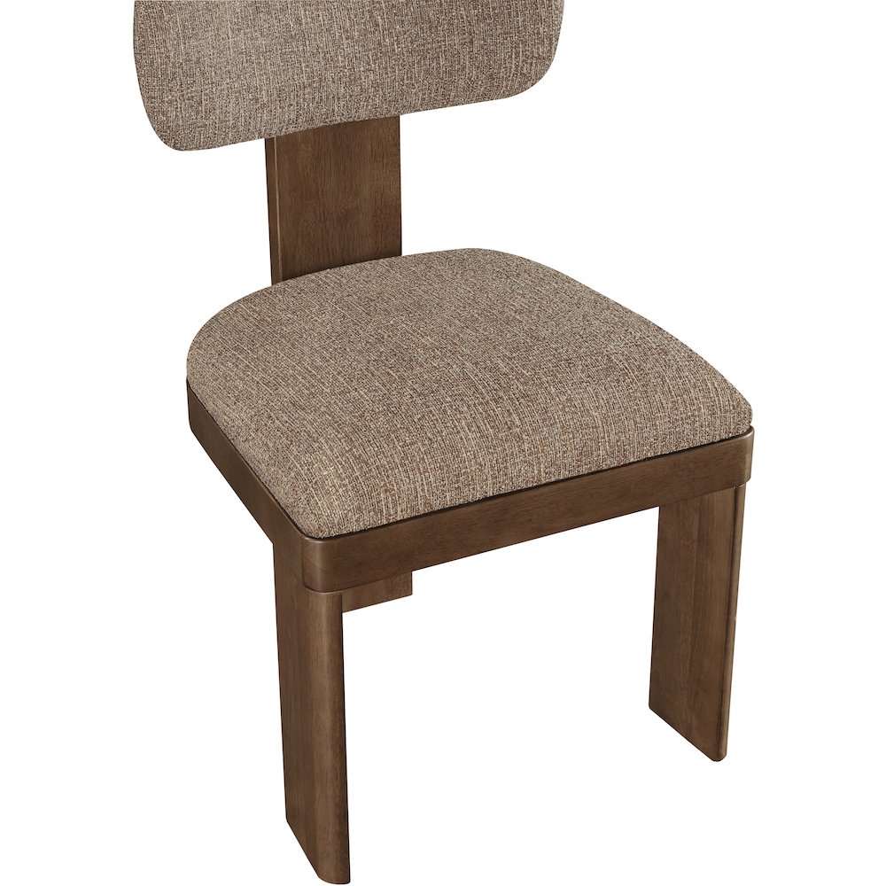 Timbra Brown Linen Textured Fabric Upholstered Dining Chair, Set of 2. Picture 6