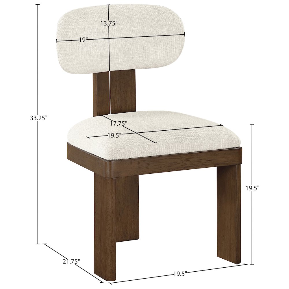 Timbra Brown Linen Textured Fabric Upholstered Dining Chair, Set of 2. Picture 10
