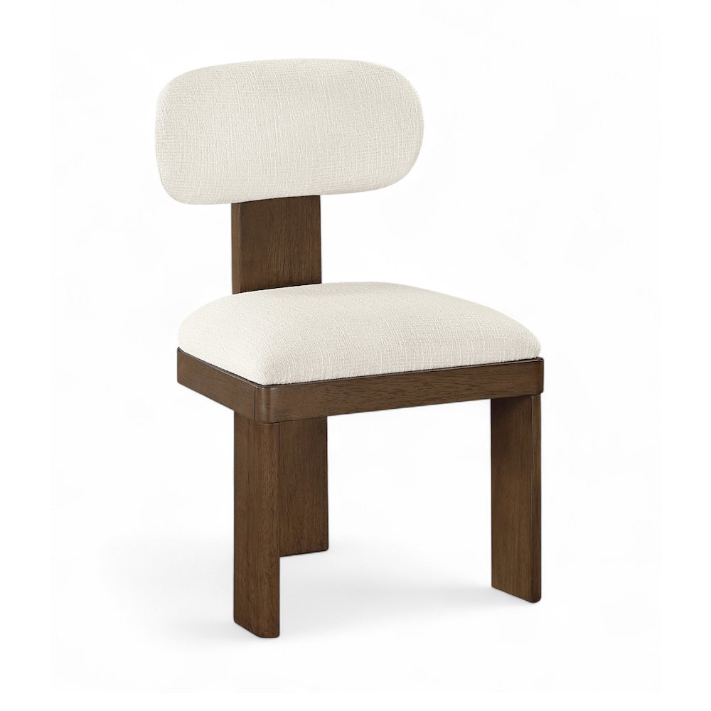 Timbra Brown Linen Textured Fabric Upholstered Dining Chair, Set of 2. Picture 2