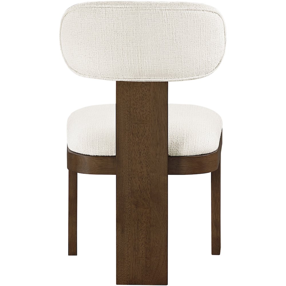 Timbra Brown Linen Textured Fabric Upholstered Dining Chair, Set of 2. Picture 4