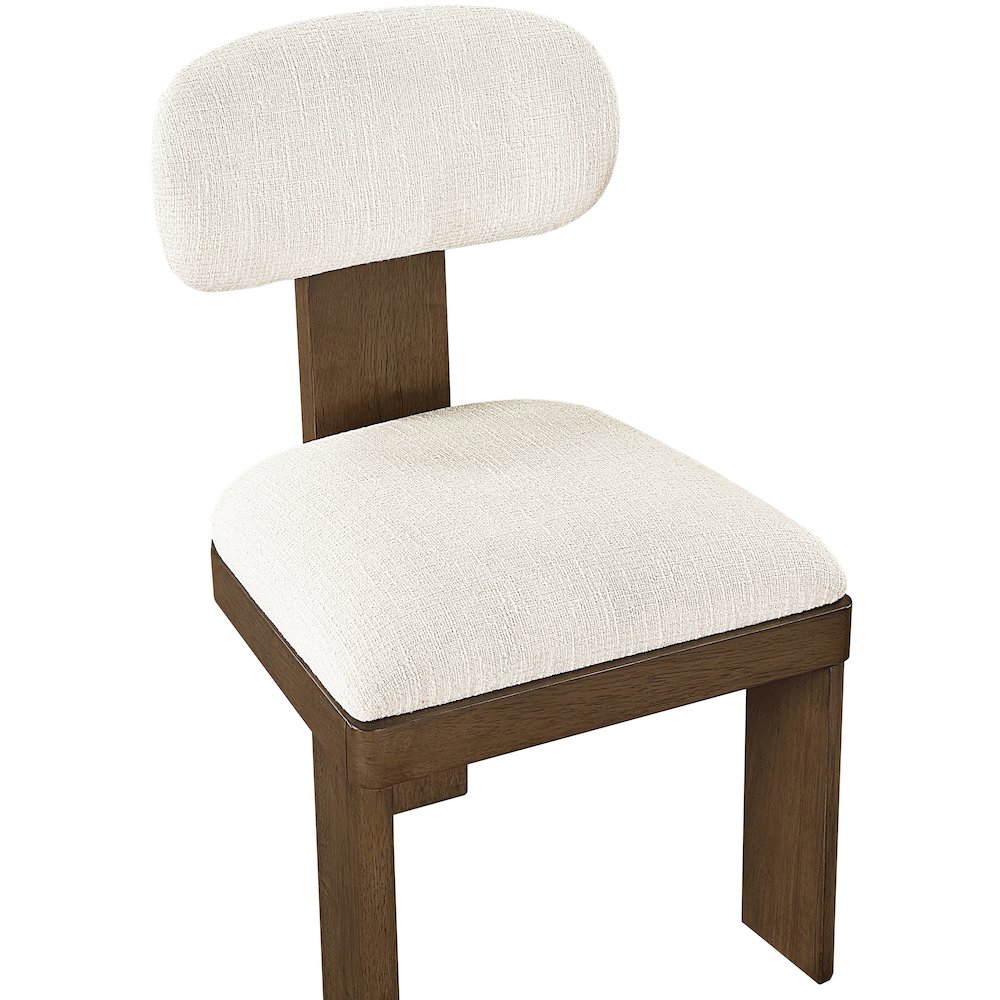 Timbra Brown Linen Textured Fabric Upholstered Dining Chair, Set of 2. Picture 5