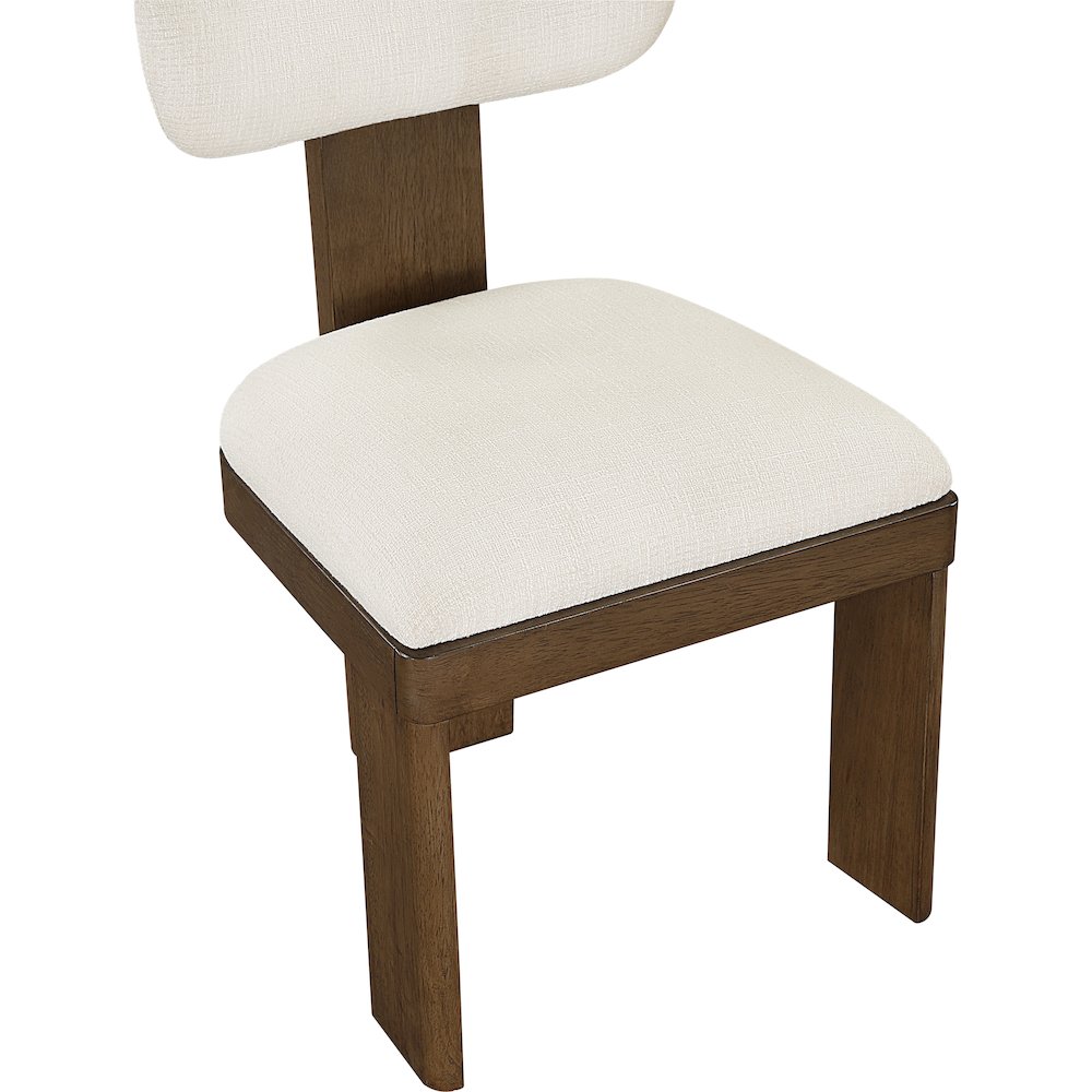 Timbra Brown Linen Textured Fabric Upholstered Dining Chair, Set of 2. Picture 6