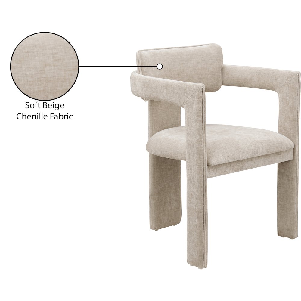 Brenda Beige Chenille Fabric Dining Chair, Set of 2. Picture 9