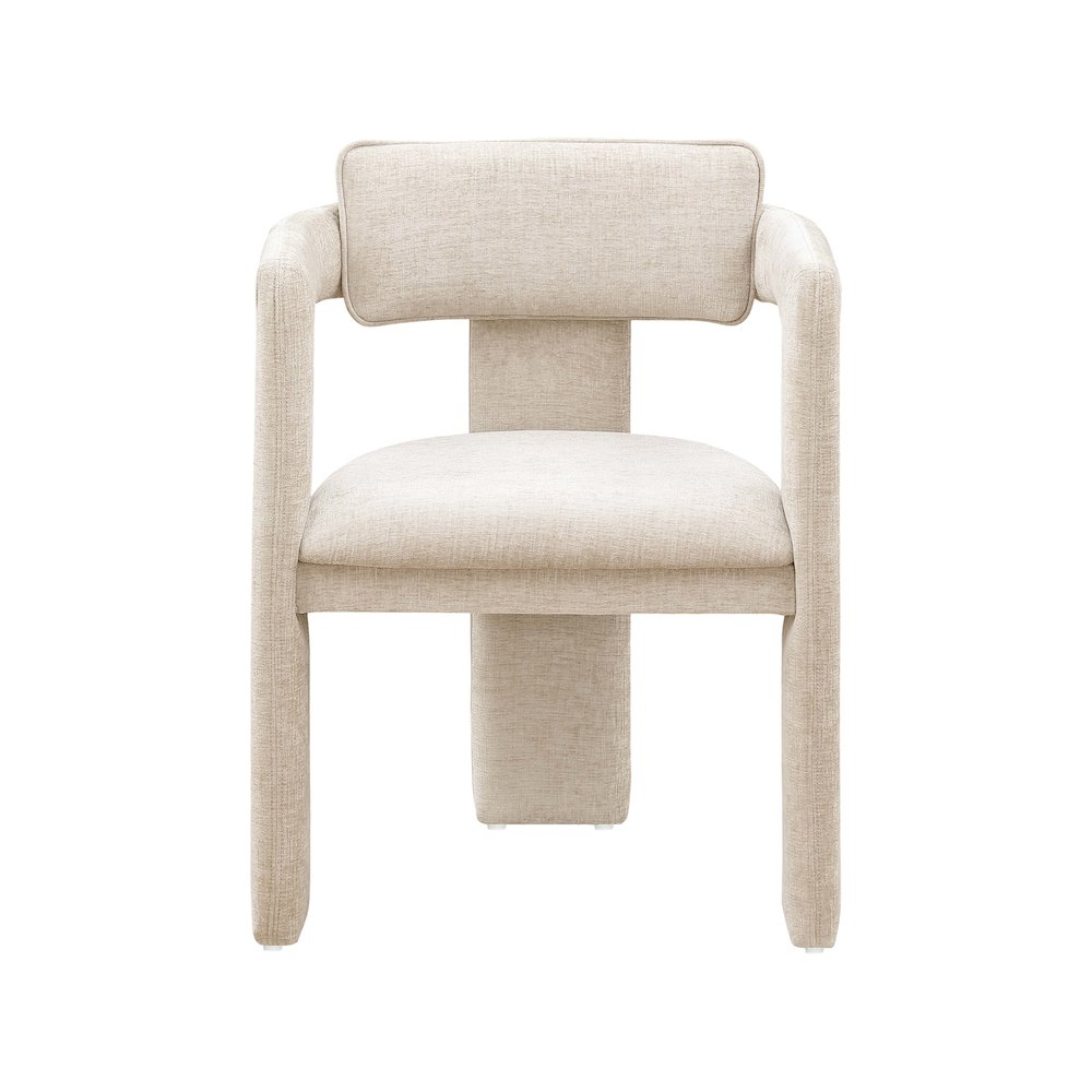 Brenda Beige Chenille Fabric Dining Chair, Set of 2. Picture 3