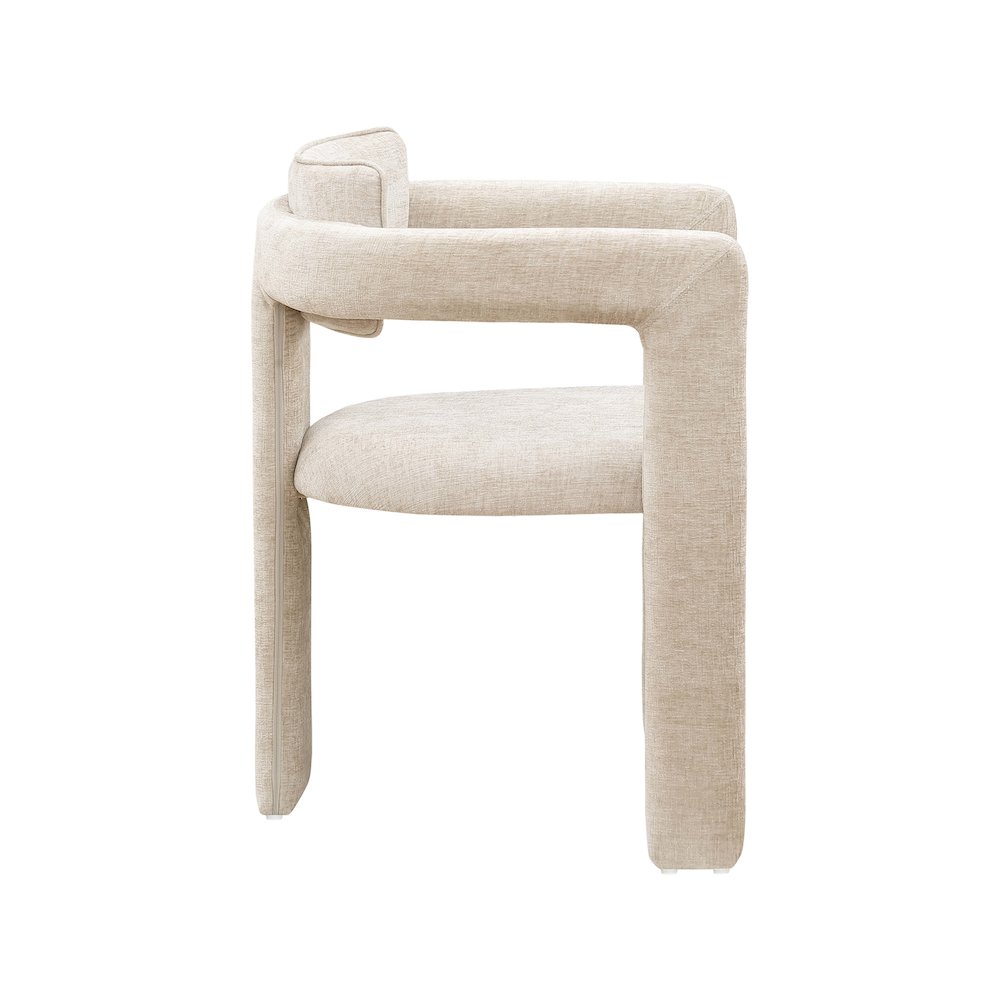 Brenda Beige Chenille Fabric Dining Chair, Set of 2. Picture 4